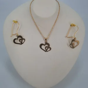 نیم ست طلای دو قلب