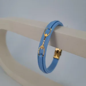 دستبند طلای چرمی اتصال