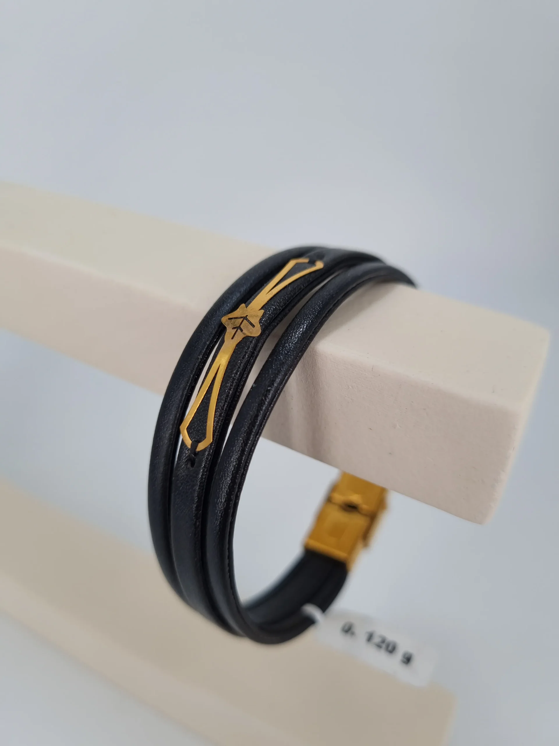 دستبند طلای چرمی برگ