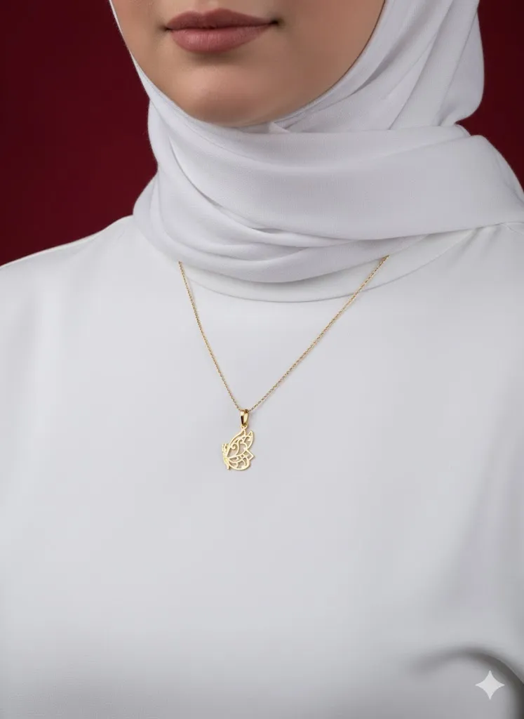 آویز طلای پروانه بال بسته - Image 2