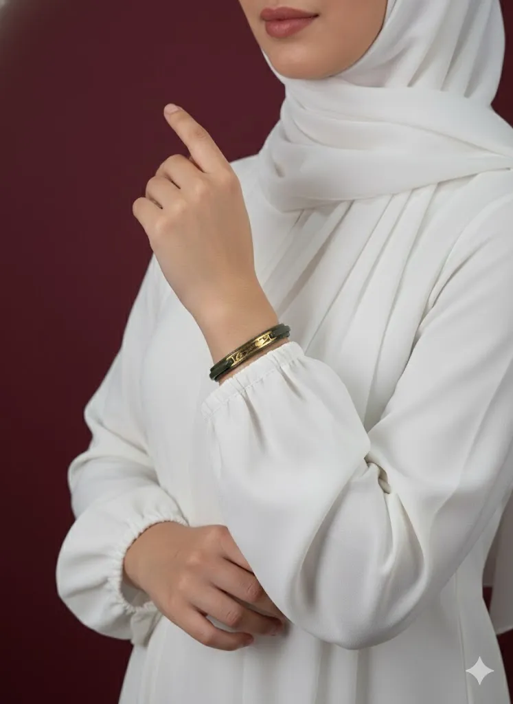 دستبند طلای چرمی لاو - Image 2