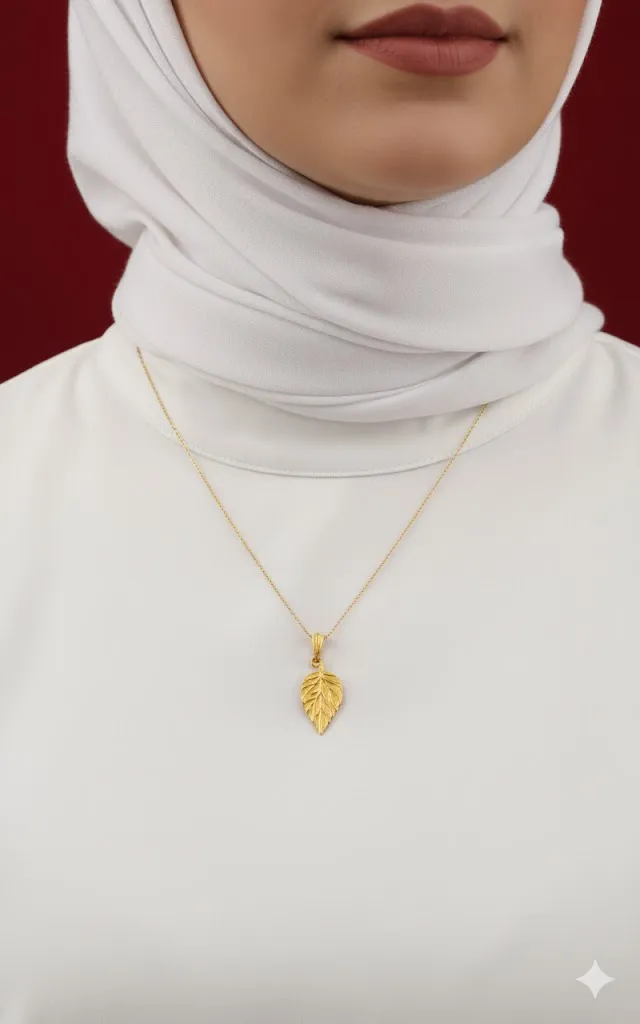 آویز طلای برگ - Image 2