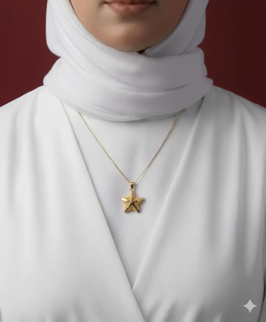 آویز طلا مدل ستاره دریایی - Image 2