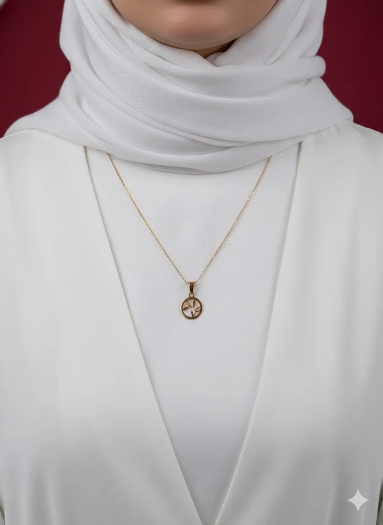 اویز طلای مدل قاب شاخه درخت - Image 2